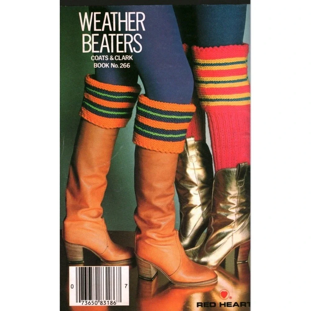 Vintage Red Heart Weather Beaters Knitting Crochet Pattern Book 266 Coats Clark